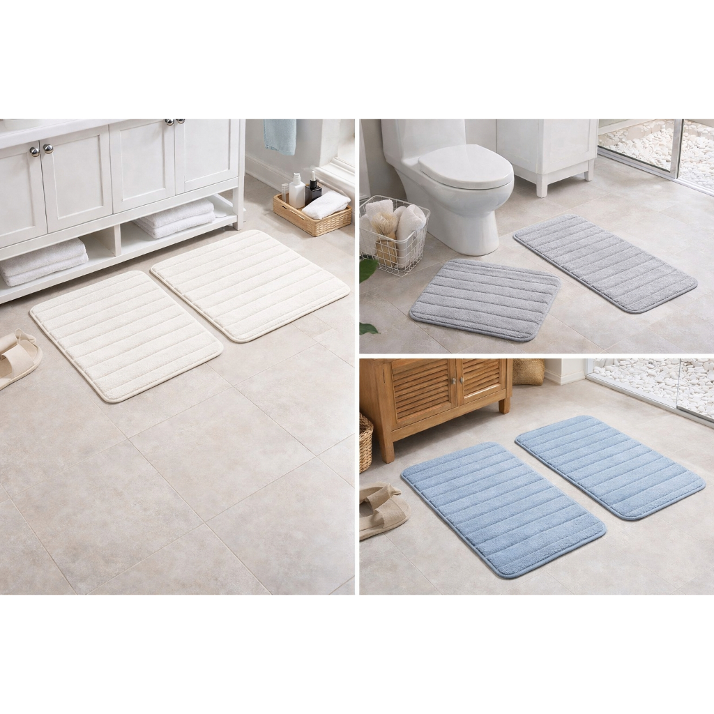 Tapete De Banho Antiderrapante Absorvente De Água Para Banheiro 60x40cm