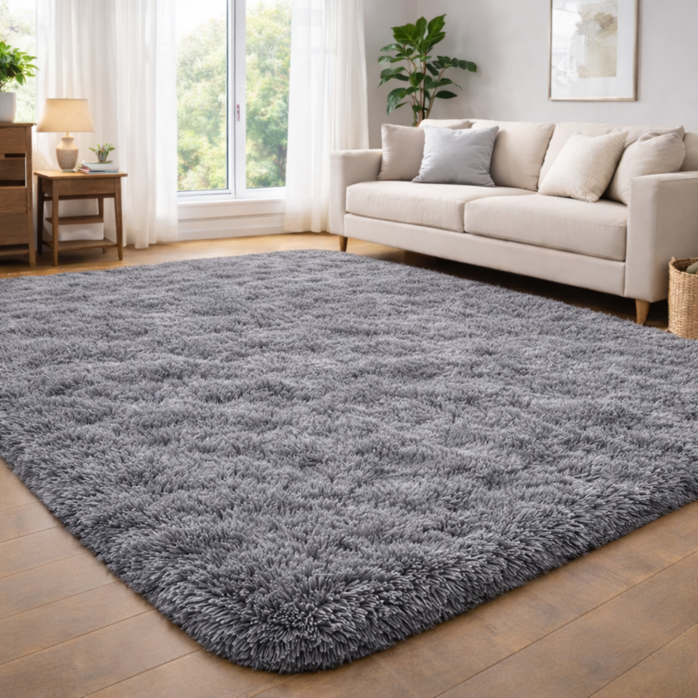 Tapete Felpudo Grande 1,00x1,50m Luxo Macio Antiderrapante Sala Quarto Premium