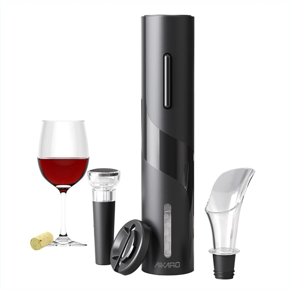 Abridor de Vinho Elétrico Automático Sem Fio – Saca Rolha a Pilha Fácil e Rápido