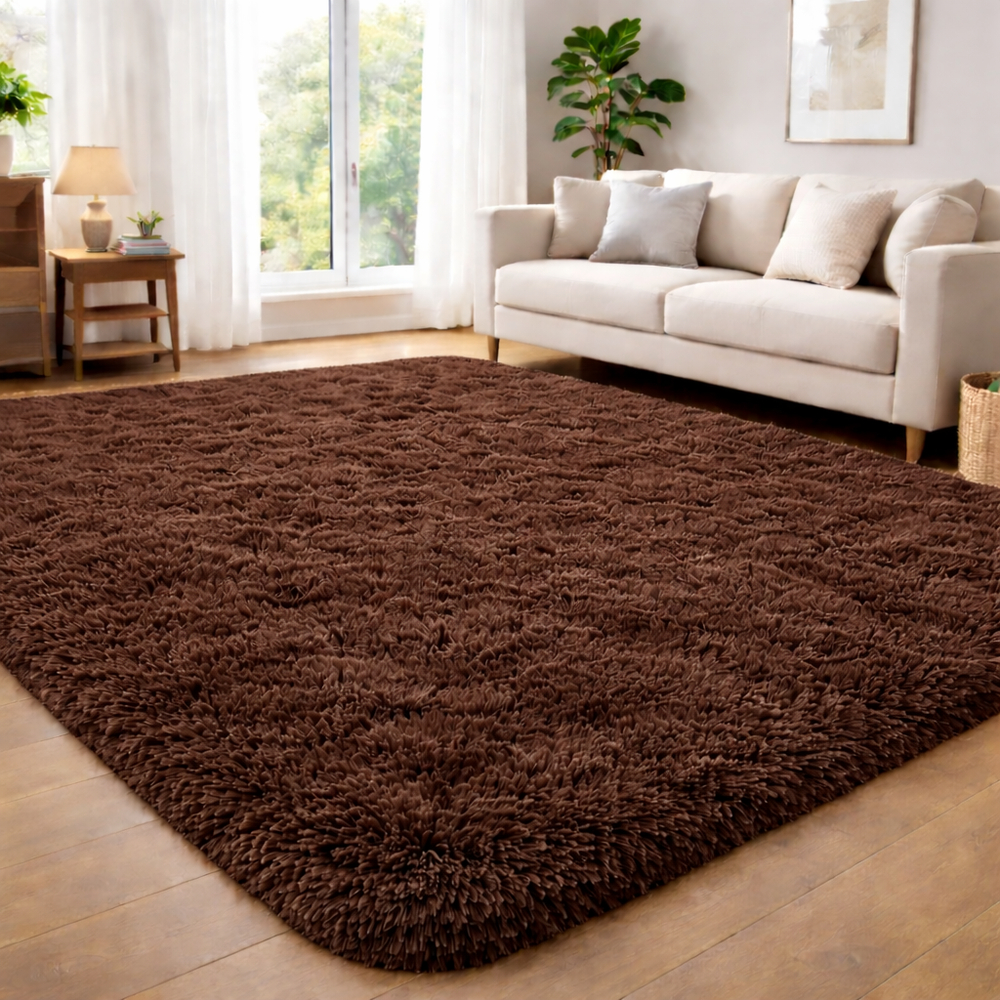 Tapete Felpudo Grande 1,00x1,50m Luxo Macio Antiderrapante Sala Quarto Premium