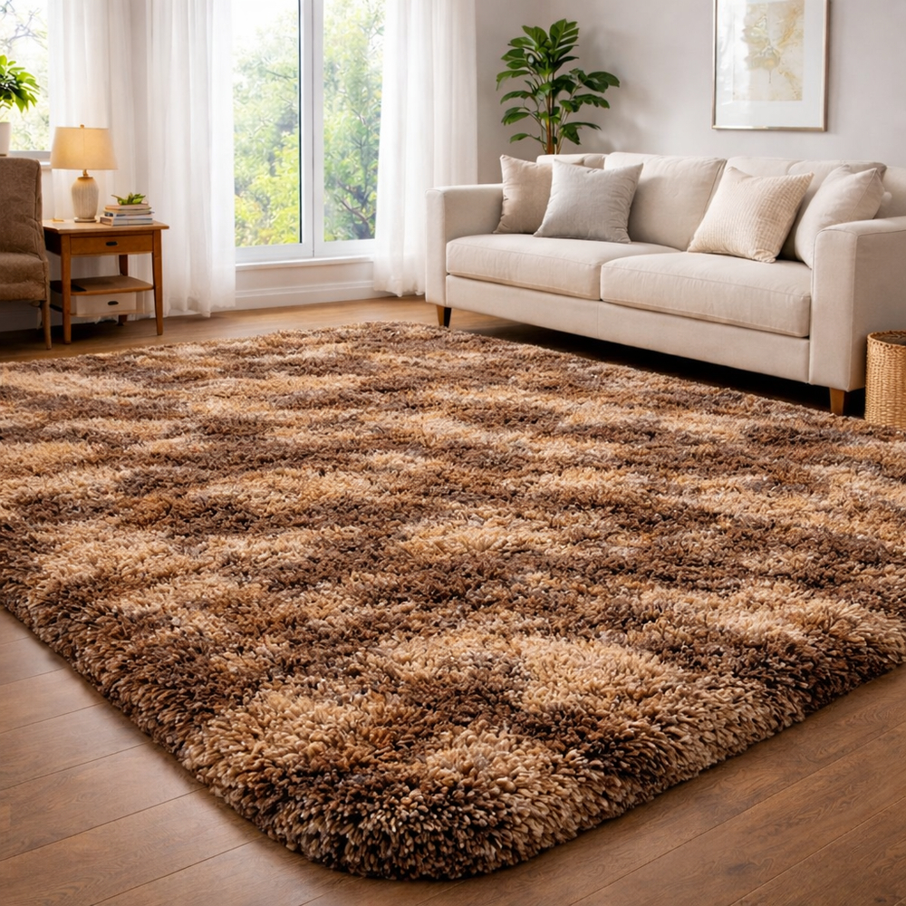 Tapete Felpudo Grande 1,00x1,50m Luxo Macio Antiderrapante Sala Quarto Premium