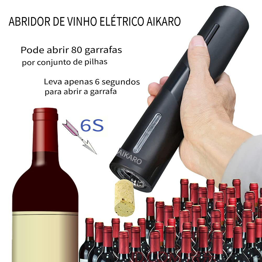 Abridor De Vinho Automático Elétrico Saca Rolha A Pilha Presente Moderno Para Casa