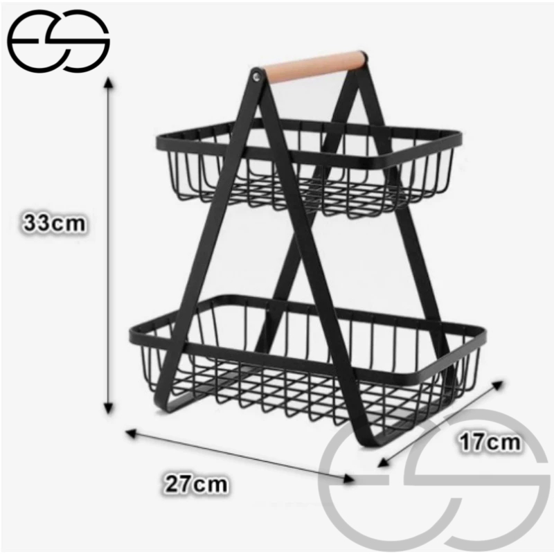 Fruteira de Mesa ou Cesto Multiuso Cesta de metal portátil Organizador para Casa Cozinha Escritório ES