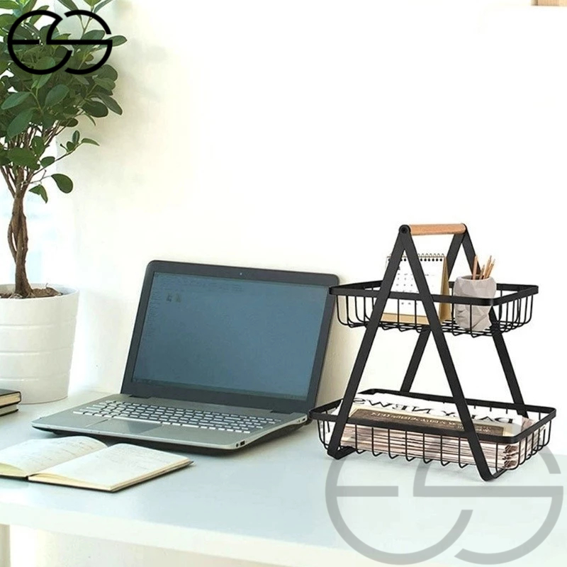 Fruteira de Mesa ou Cesto Multiuso Cesta de metal portátil Organizador para Casa Cozinha Escritório ES