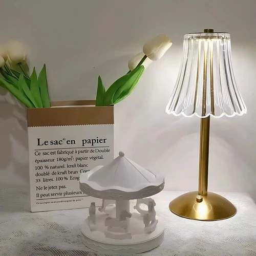 Lâmpada Abajur Mesa Com Barra Led Sensor Toque De Luz Quarto Sem Fio 3 Cores