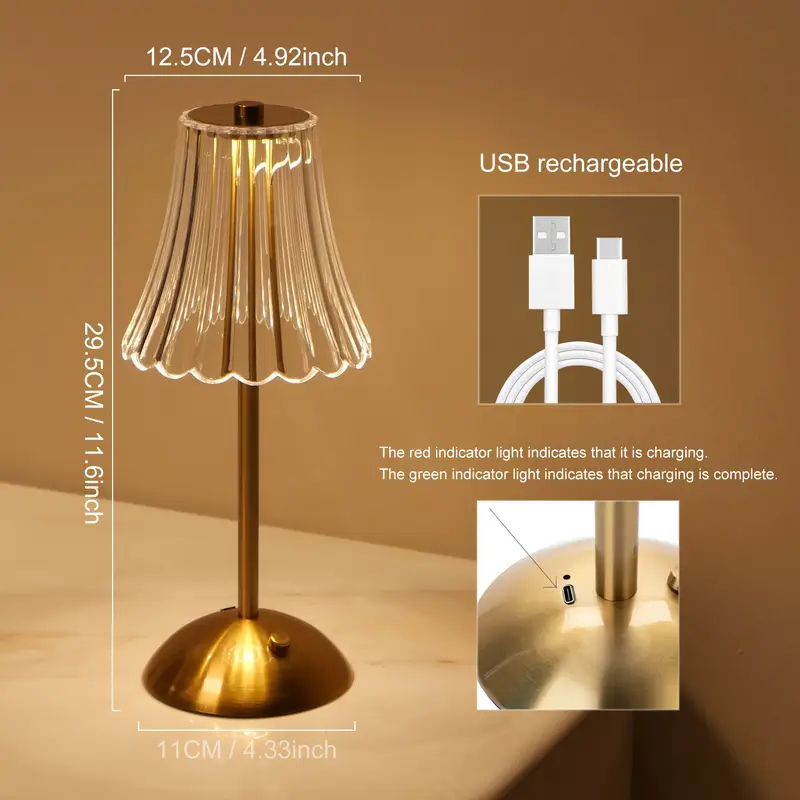 Lâmpada Abajur Mesa Com Barra Led Sensor Toque De Luz Quarto Sem Fio 3 Cores