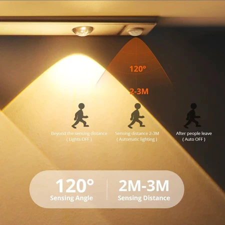 Ultra fino diodo emissor de luz 30/40/60cm armário lâmpada pir sensor de movimento sem fio usb recarregável luz