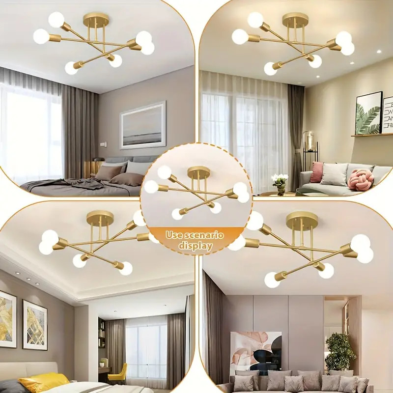 Pendente Lustre Sputnik Prêmio 6 Lampadas para sala de jantar home office quarto cozinha e comercio