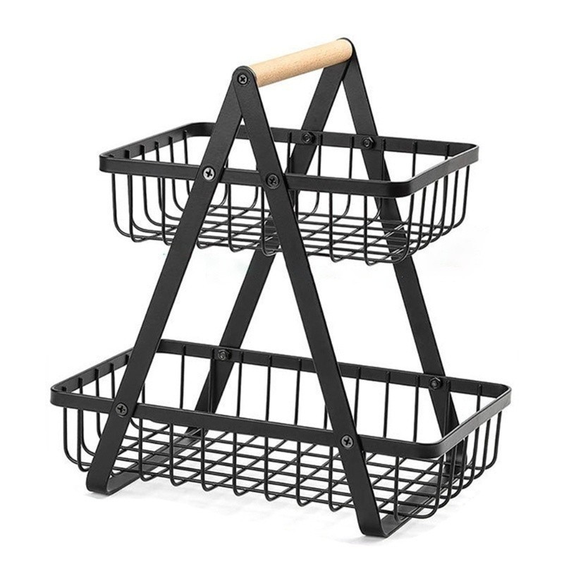 Fruteira de Mesa 2 Andares em Metal – Organizador Moderno Multiuso (Elegância e Praticidade)
