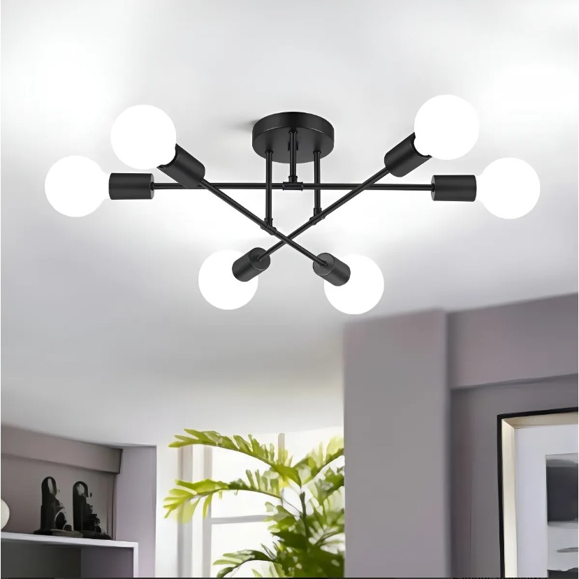 Pendente Lustre Sputnik Prêmio 6 Lampadas para sala de jantar home office quarto cozinha e comercio