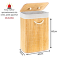 Cesto de Roupas em Bambu com Tampa – Organização Elegante e Natural para Sua Casa