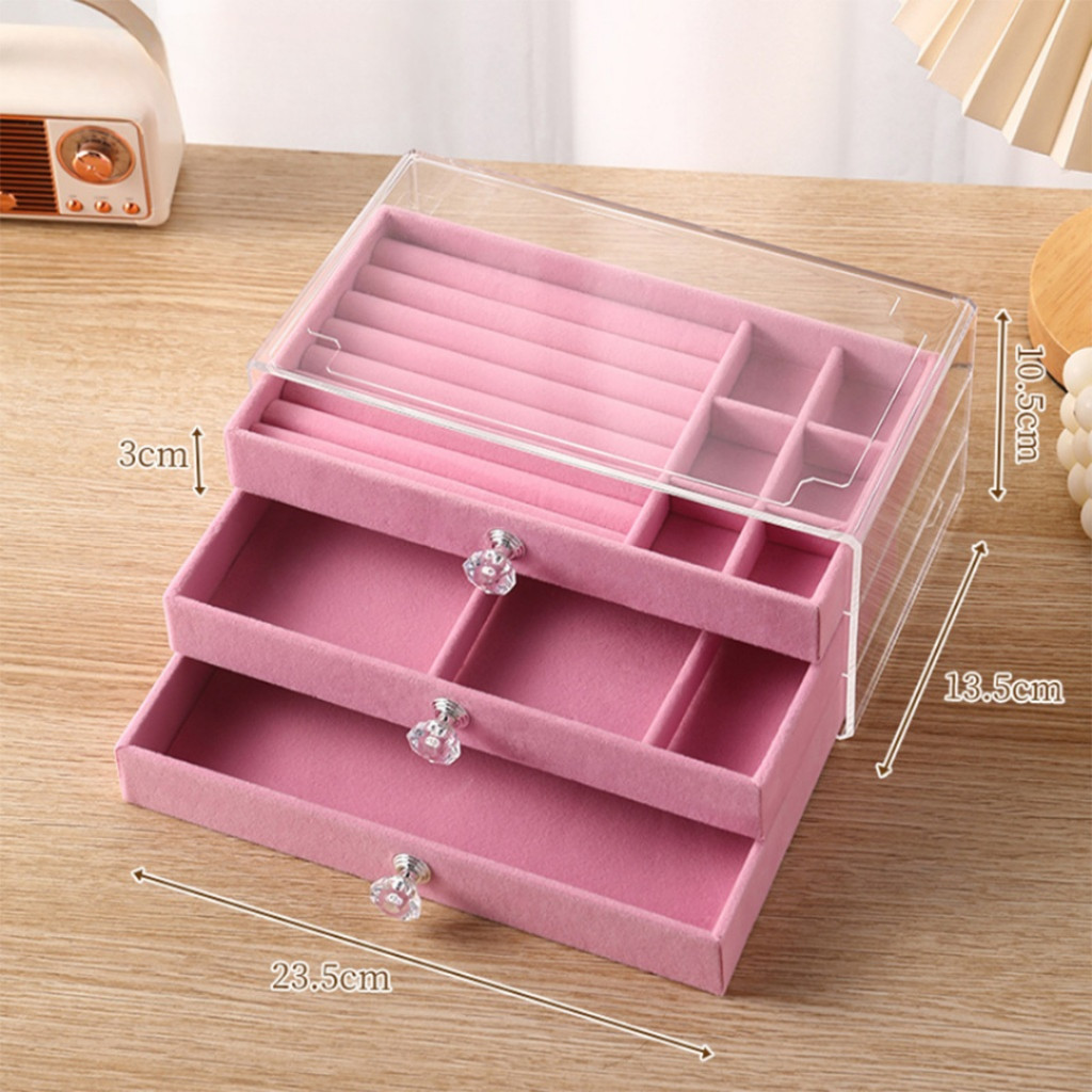 Porta-Joias Acrílico Luxo com 3 Camadas – Organização Elegante e Proteção Completa