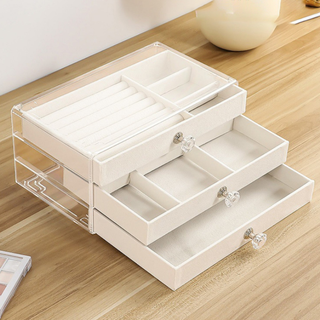 Porta-Joias Acrílico Luxo com 3 Camadas – Organização Elegante e Proteção Completa