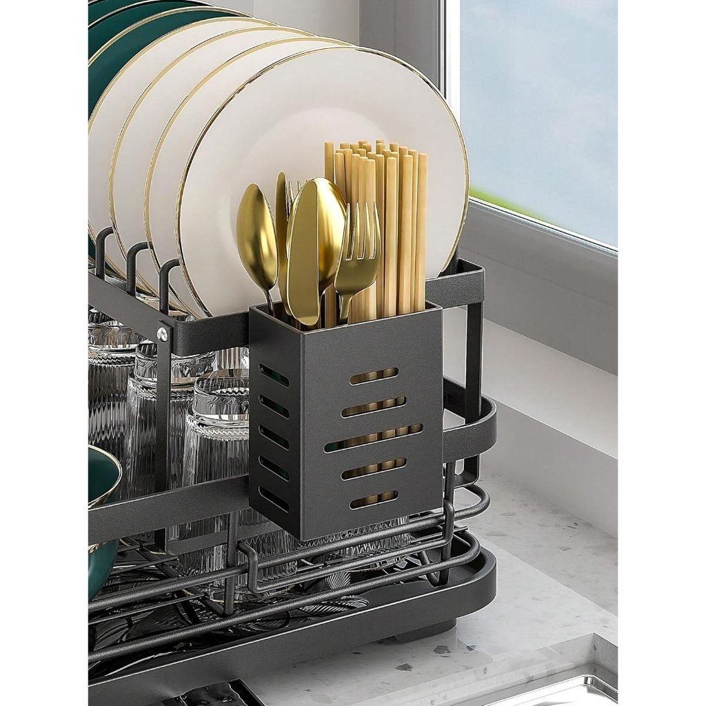 Escorredor de Louças Rack Aço Carbono Organizador Cor Preto