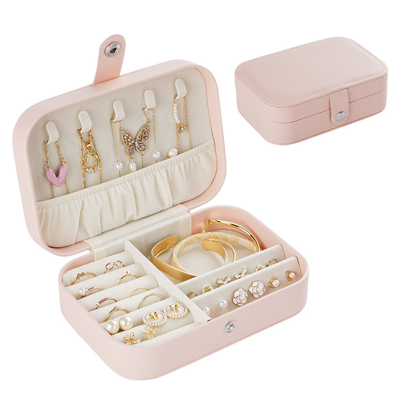 Porta-Joias Duplo com Divisórias – Organize e Proteja Suas Joias com Elegância (Compacto e Portátil)