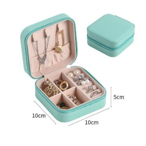 Porta-Joias Duplo com Divisórias – Organize e Proteja Suas Joias com Elegância (Compacto e Portátil)