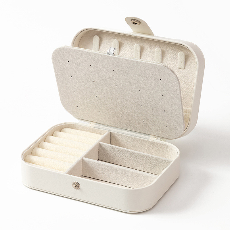 Porta-Joias Duplo com Divisórias – Organize e Proteja Suas Joias com Elegância (Compacto e Portátil)