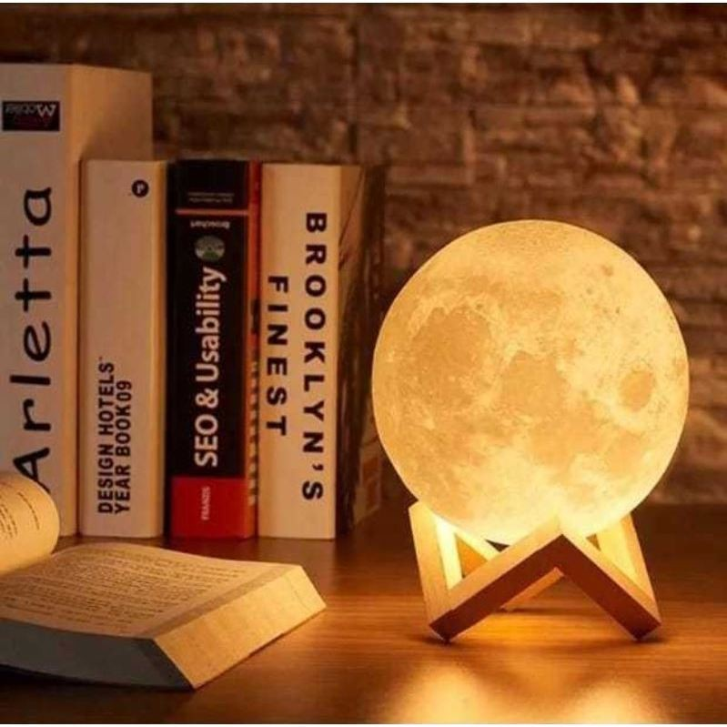 Abajur E Enfeite Decorativo Lua Cheia 3d Crie Ambientes Aconchegantes